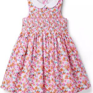 Janie and Jack Smocked Floral Sleeveless Pink Easter Dress